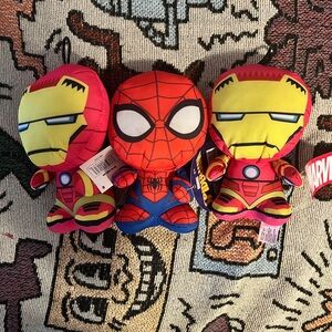 Marvel Ironman and spiderman plush
